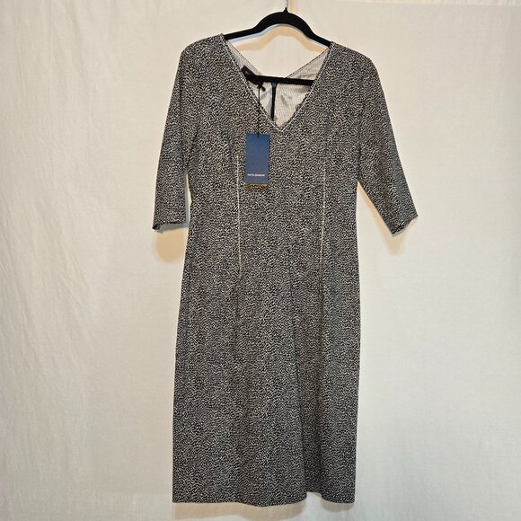 Piazza Sempione Dresses & Skirts - PIAZZA SEMPIONE Black/White Printed Dress Size Italian 44 US 8 Made Italy! NEW!